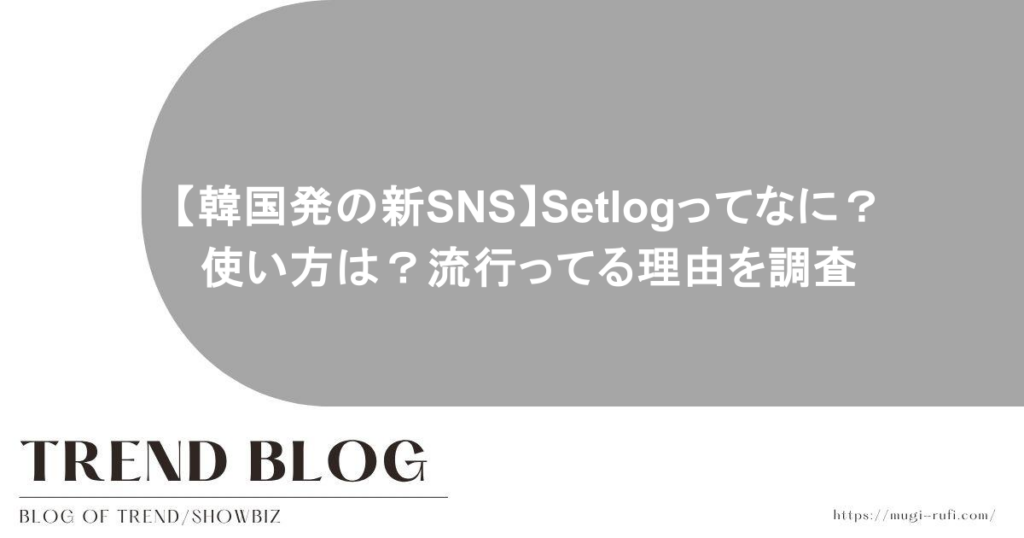 【韓国発の新SNS】Setlogってなに？使い方は？流行ってる理由を調査